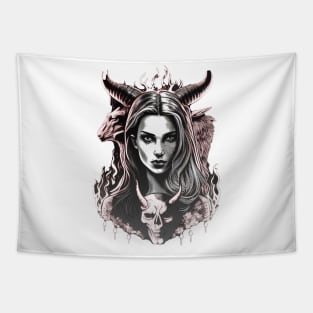 Embrace the Darkness: Gothic Satanic Evil Tapestry