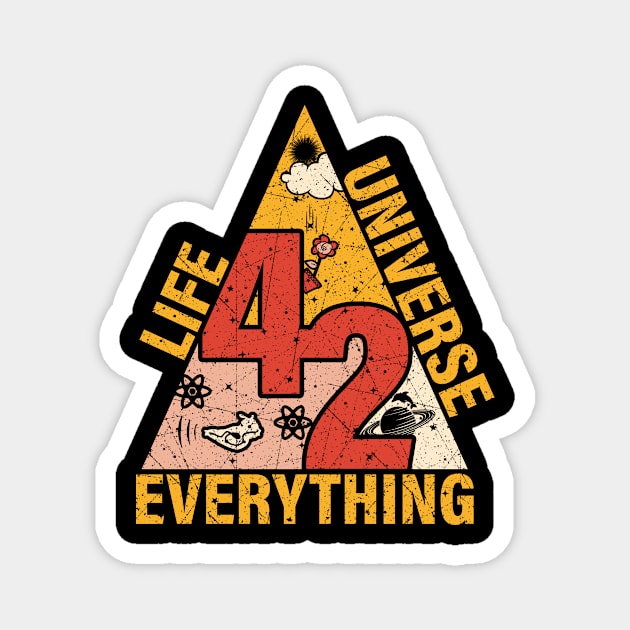 42 the life universe the  everything the answer vintage Magnet by Dianeursusla Clothes