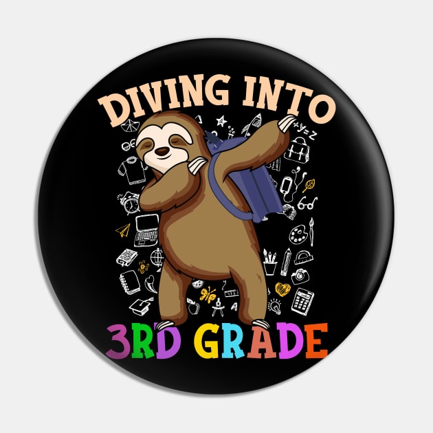 Dabbing Into 3rd Grade Sloth Shirt Back To School Gifts Pin by hardyhtud