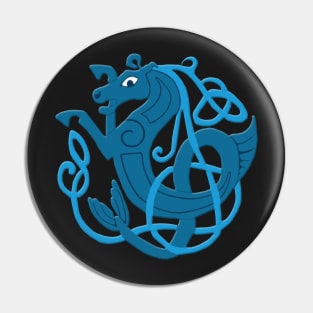 Blue Celtic Knot Seahorse Pin