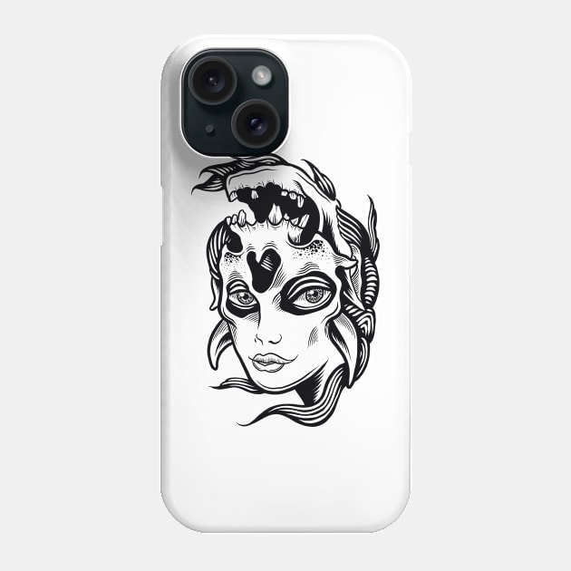 Skull woman Phone Case by Adorline