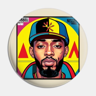 Pop Art Nipsey Vinyl Album Cover II Pin