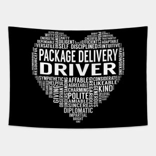 Package Delivery Driver Heart Tapestry