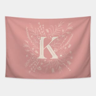 Botanical Letter K (Hibiscus Pink) Tapestry