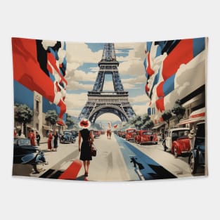 Paris Eiffel Tower France Vintage Poster Tourism Tapestry