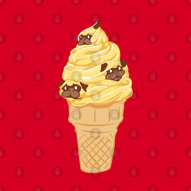 Ice Cream Cone Pugs by huebucket