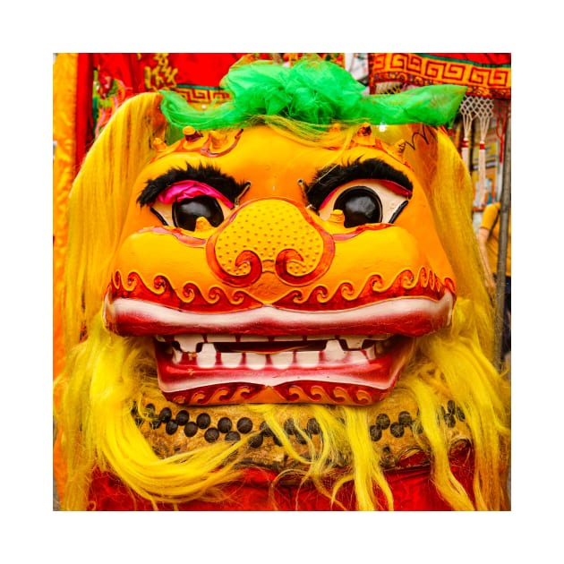 Golden red Chinese Dragon mask SQ by kall3bu