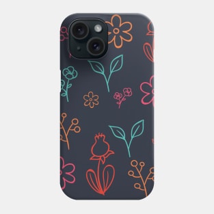 Floral Festive Pattern | Navy Phone Case