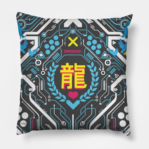 Dragon Energy Pillow by kobalt7