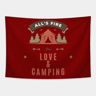 All is fair in love and camping Tapestry