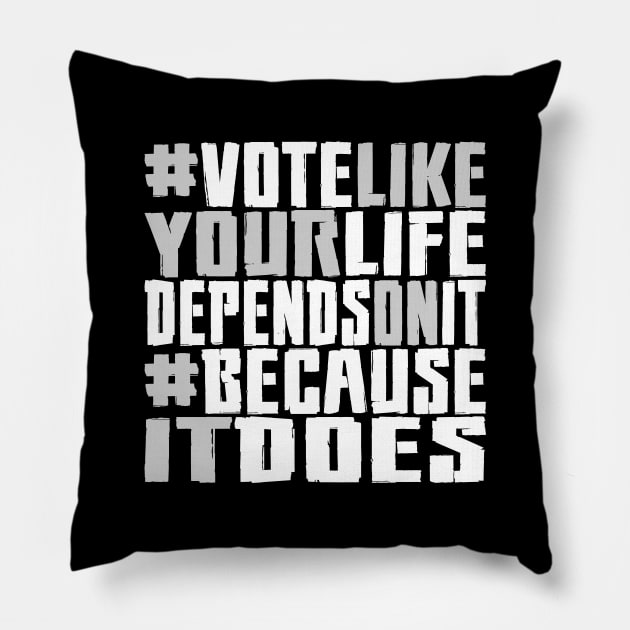 #VOTE4LIFE - White/Gray Pillow by RaygunTeaParty