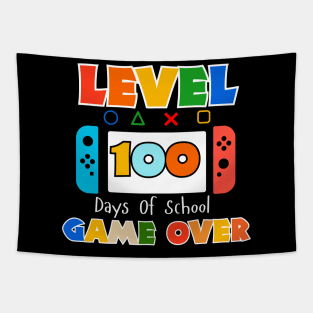 100 Days of school Game Over Boys Unlocked Gamer Video Games Tapestry