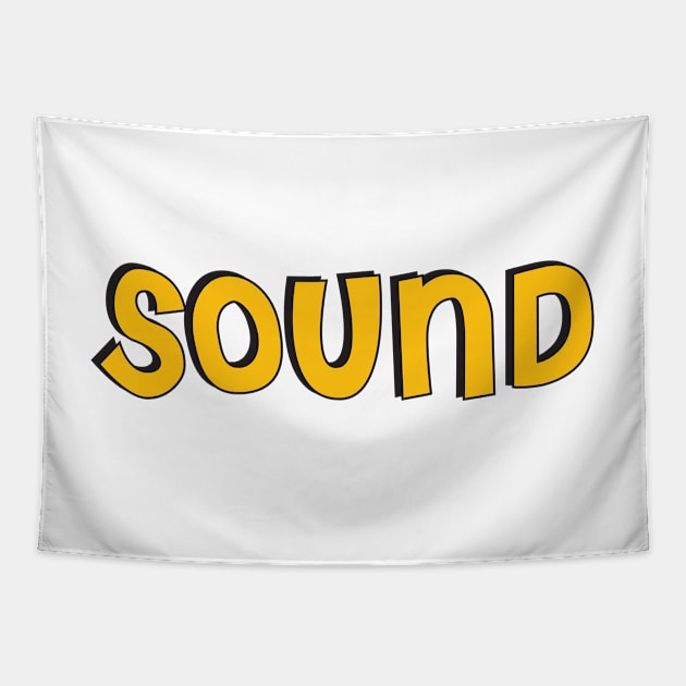 Film Crew On Set - Sound - Gold Text - Front Tapestry by LaLunaWinters