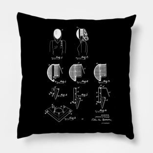 Fencing Mask Vintage Patent Drawing Pillow