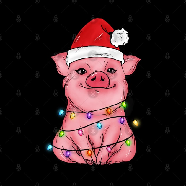 Pig Christmas Lights Merry Pigmas by BadDesignCo