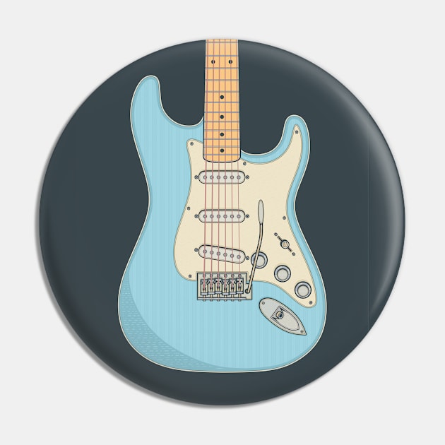 Daphne Blue Strat Guitar Pin by milhad