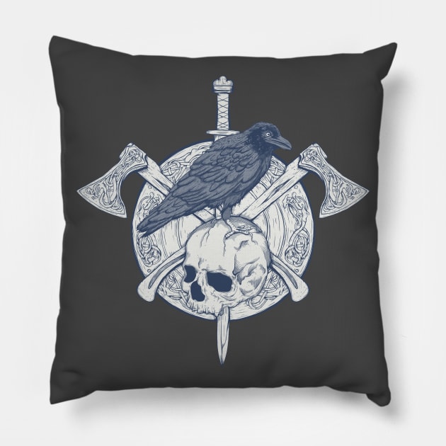 Viking shield Pillow by Jess Adams