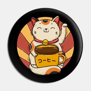 Coffee Maneki Neko Pin