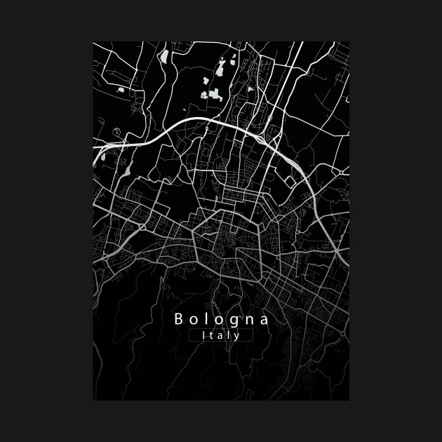 Bologna Italy City Map dark by Robin-Niemczyk