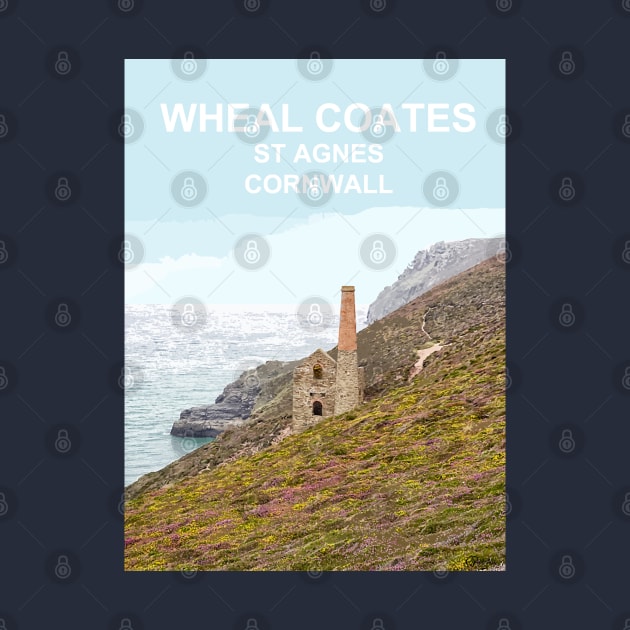 Wheal Coates St Agnes Cornwall. Cornish gift. Travel poster by BarbaraGlebska