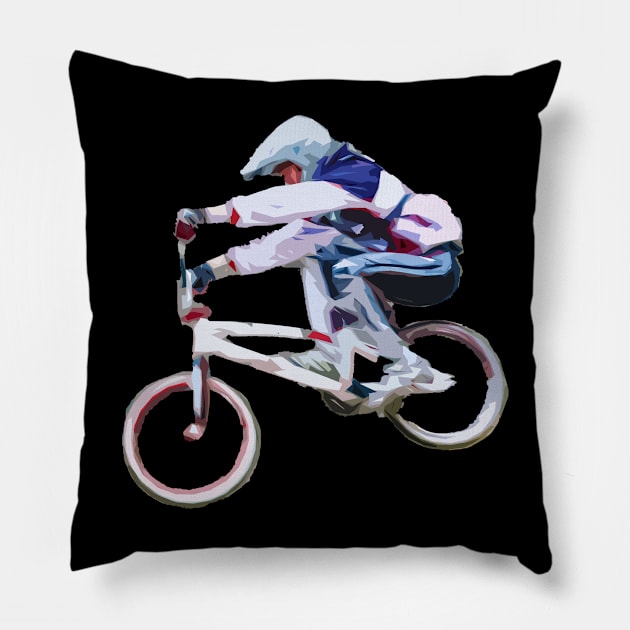 bmx Pillow by rickylabellevie