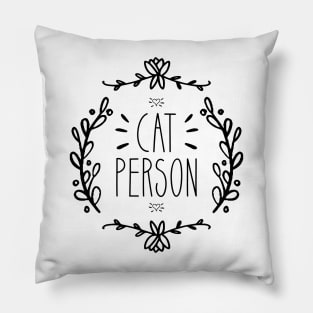 Cat Person | Ornate | Black Pillow