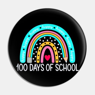 Happy 100Th Day Of School Teacher 100 Days Rainbow Pin