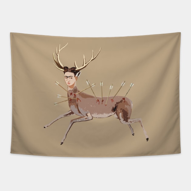 deer frida kalho Tapestry by daidai