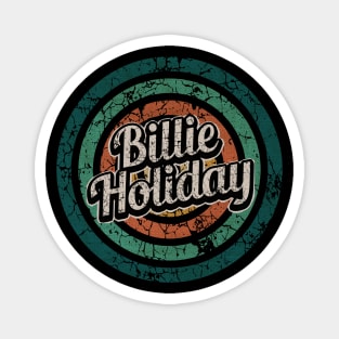 Billie Holiday // Retro Circle Crack Vintage Magnet