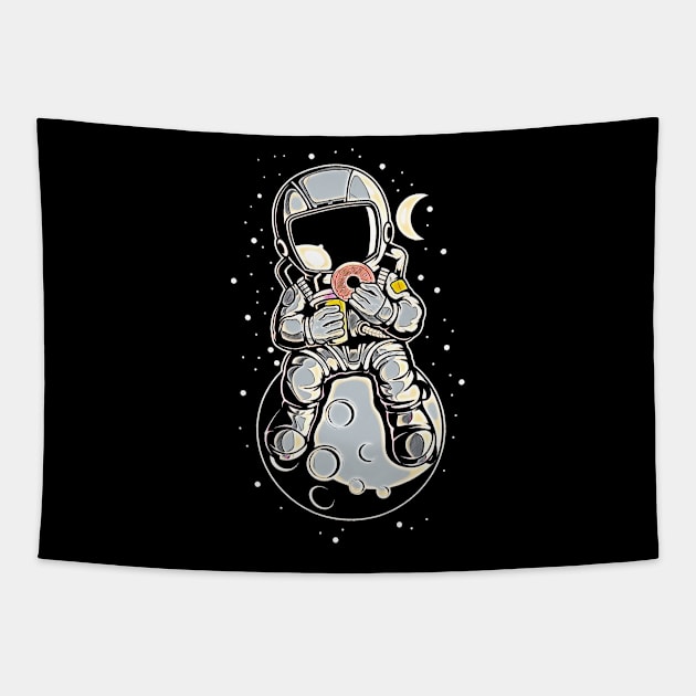 Astronaut Donuts • Funny And Cool Sci-Fi Cartoon Drawing Design Great For Anyone That Loves Astronomy Art Tapestry by TeesHood