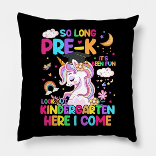 So Long Pre-K Kindergarten Here I Come Unicorn Graduation Pillow