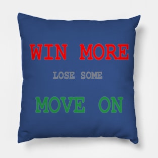 Win More Design on White Background Pillow