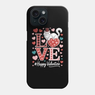 LOVE Happy Valentine British Longhair Cat Valentine's Hat Phone Case