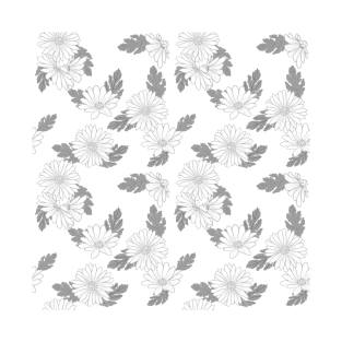 Daisies pattern, black and white T-Shirt