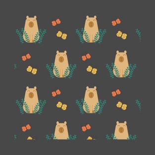 Capybara + butterfly Pattern T-Shirt