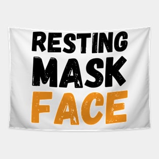 Resting Mask Face  funny mask Funny Mask funny heart Tapestry