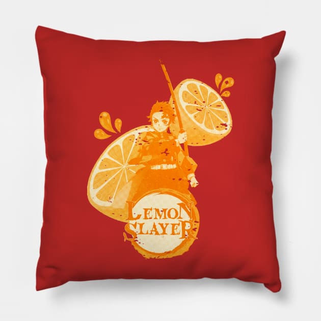 lemon slayer tanjiro Pillow by nowsadmahi