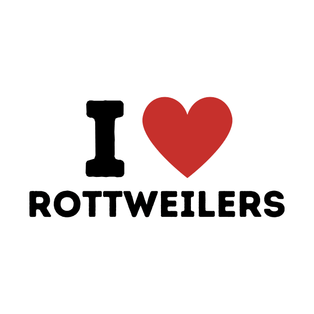 I Love Rottweilers Simple Heart Design by Word Minimalism