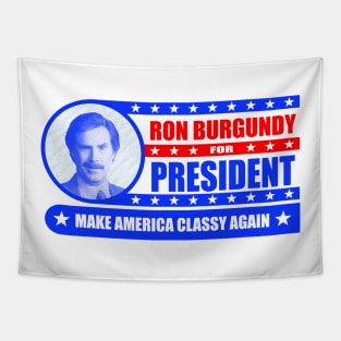 Ron Burgundy For President Political Anchorman Tapestry