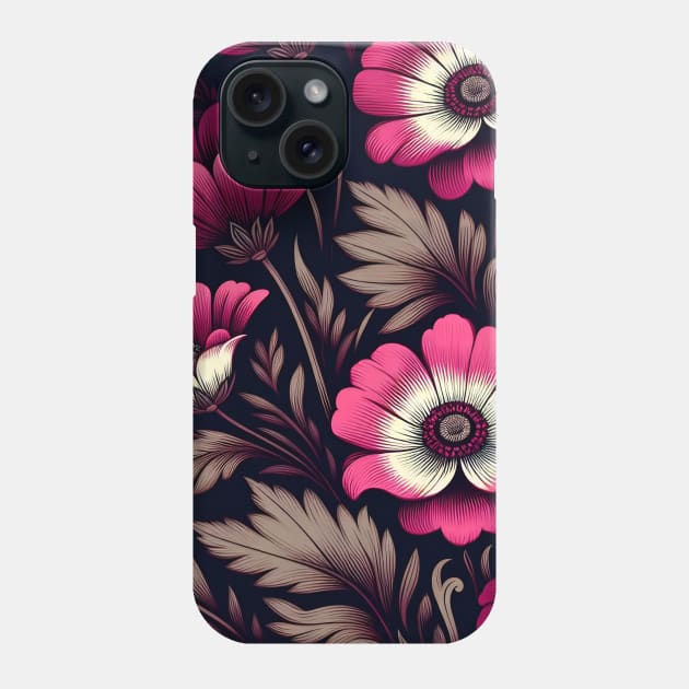 Magenta Floral Illustration Phone Case by Jenni Arts