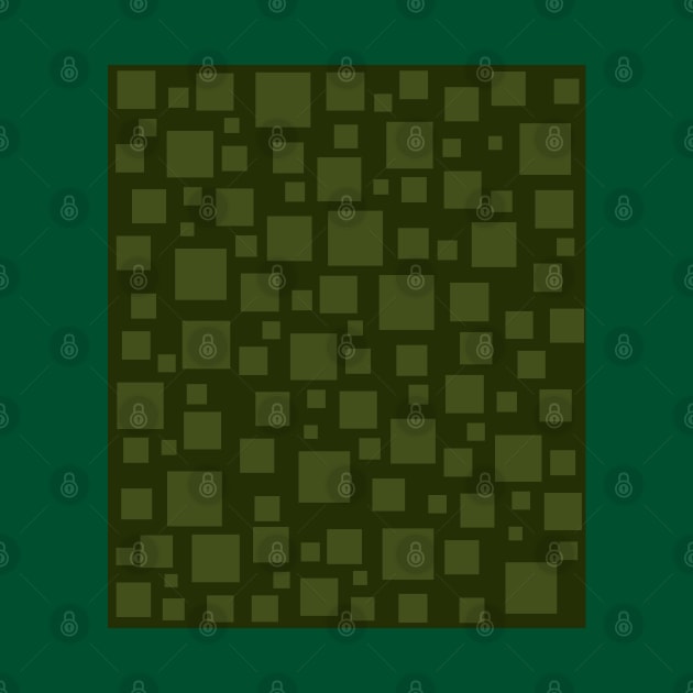 Camouflage Green Square Pixel Dot by OneThreeSix