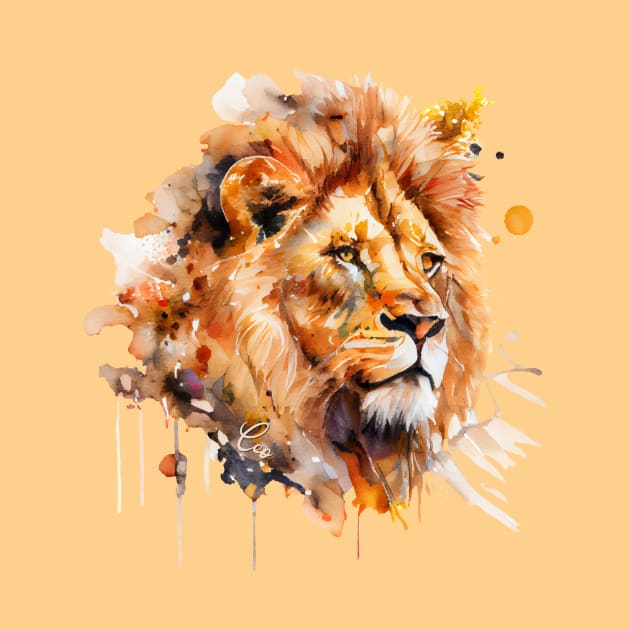 Zodiac Sign LEO - Watercolour Illustration of astrology Leo by KOTOdesign