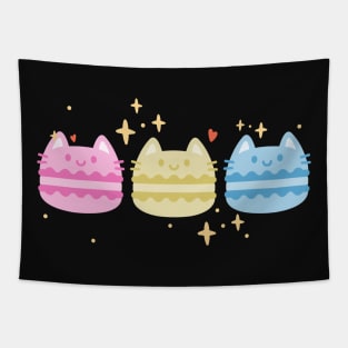 Pansexual Kawaii Macaron Cats Tapestry