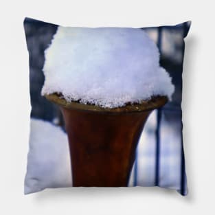 Snowy Clarinet Bell - A Wintery Day in a Northern Canadian Forest - Gift for a Clarinetist Pillow