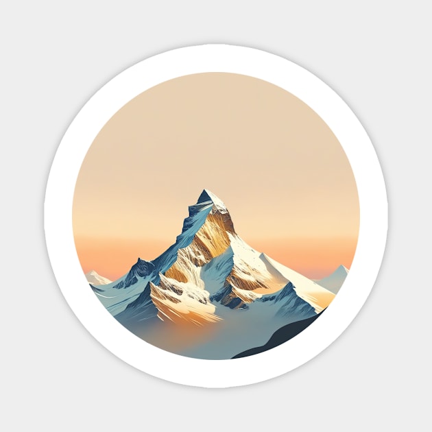 Minimalist Matterhorn: Alpine Adventure T-shirt Magnet by CoffeeBrainNW