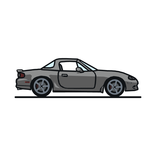 Grey Mazdaspeed Miata drawing by antipc