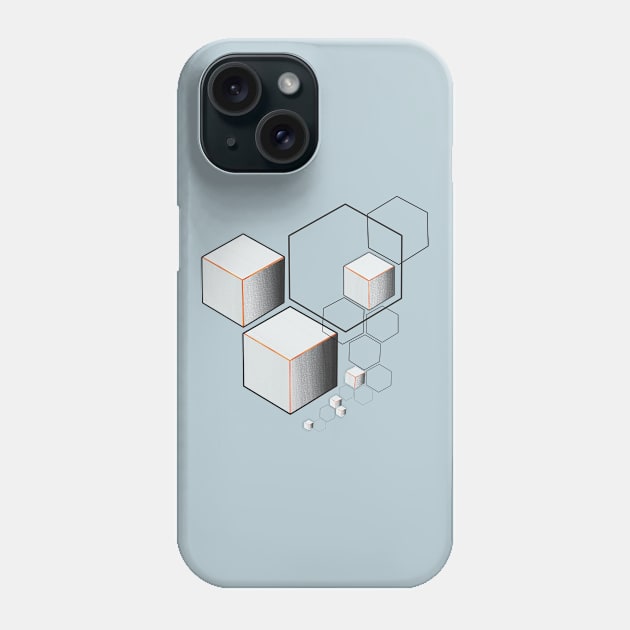 Cubes and Polygons Phone Case by Twisted Teeze 