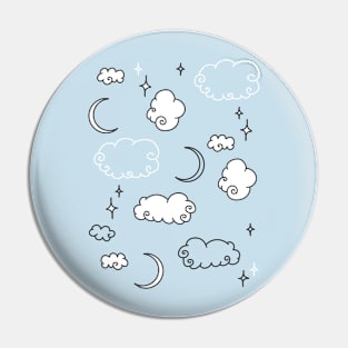 Moon Star Cloud Pin