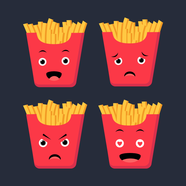 French fries cute face expression by alfiankim