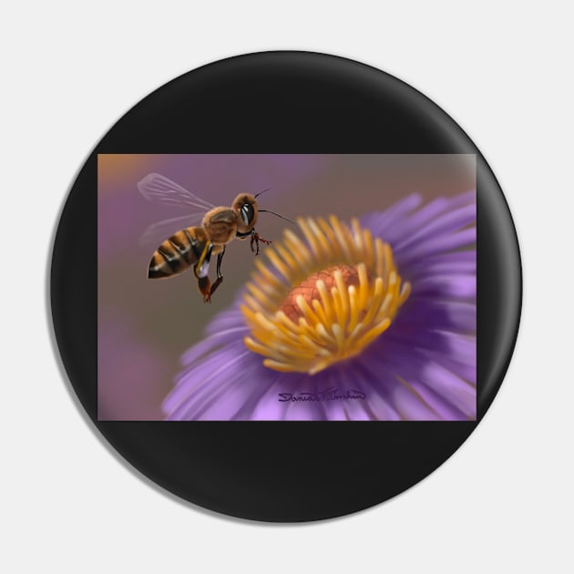 Honey Bee Pin by dtipaints